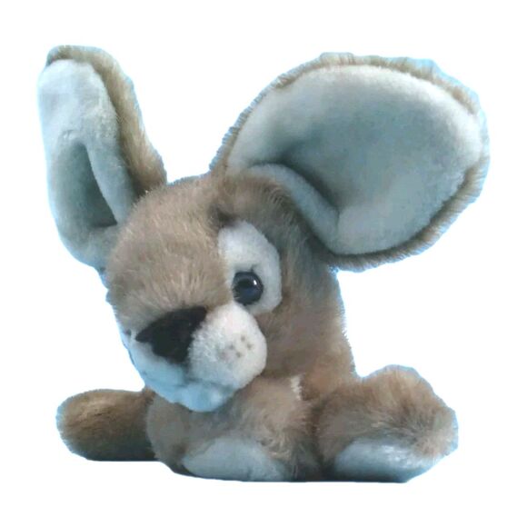 Realistic Bunny Rabbit Beanbag Plush Hare Brown Long Ears Floppy Furry  A&A 11" - Picture 1 of 13
